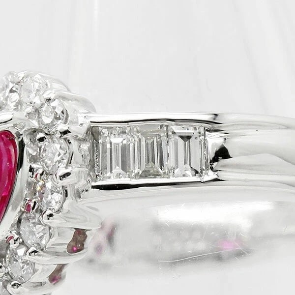 PLATINUM HEART RUBY DIAMOND RING - 2