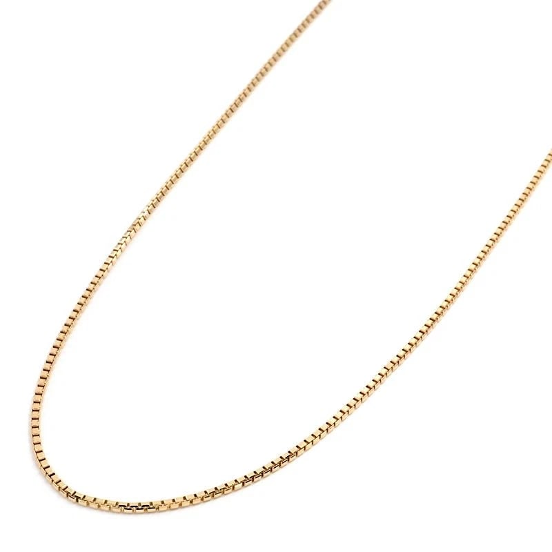 VENETIAN CHAIN NECKLACE 18K YG: Venetian chain necklace 18K YG Brand: Unbranded Type/Style: Necklace Material: K18YG, Color: gold Size: Effective length 60cm Chain width 1.2mm Accessories: None Accessories Notice: When