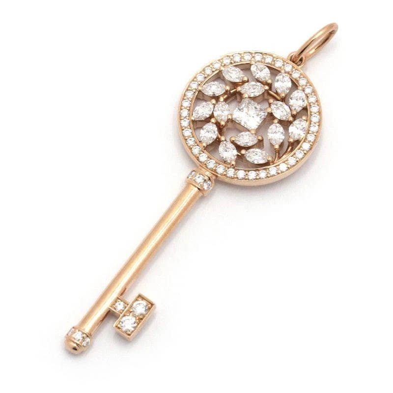 TIFFANY & CO. TIFFANY VICTORIA VINE CIRCLE KEY PENDANT: Tiffany & Co. Tiffany Victoria Vine Circle Key Pendant Brand: Tiffany & Co. Type/Style: Pendant Material: K18PG, Main Stone/Creation natural Color: gold Size: Motif 14.9mm x 44.7mm (including Vati