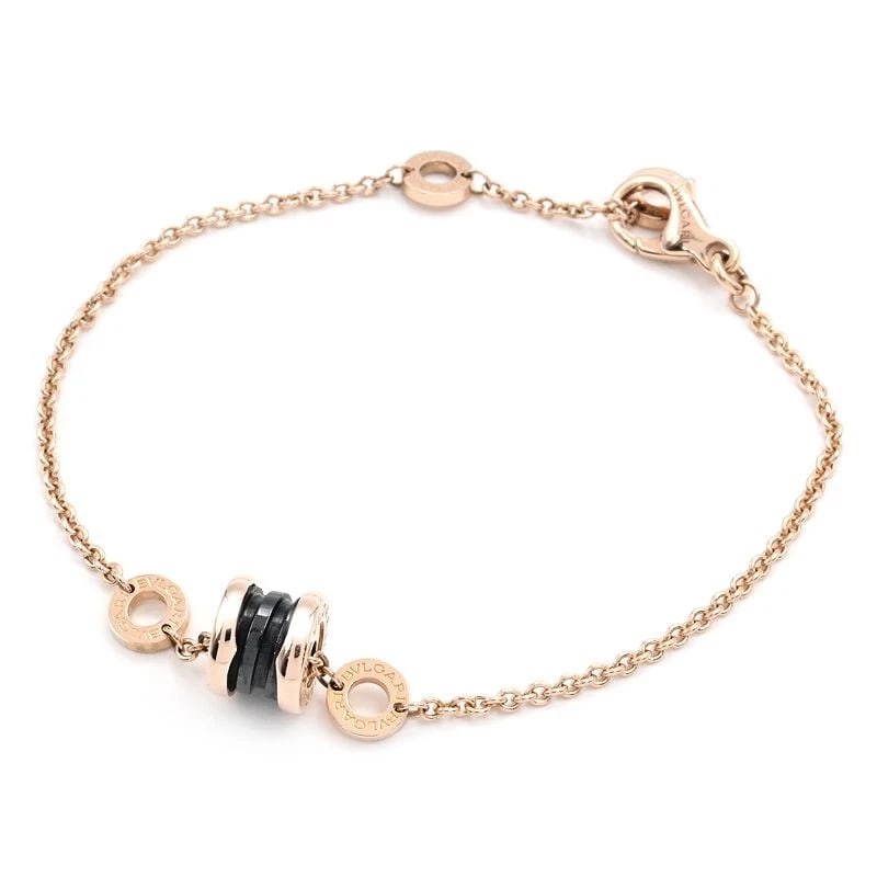 BVLGARI B.ZERO1 ELEMENT BRACELET 18K PG CERAMIC 6G: Bvlgari B.Zero1 Element Bracelet 18K PG ceramic 6g Brand: Bvlgari Type/Style: Bracelet Material: 18KPG, Color: Gold Size: Effective length 18cm/16cm Chain width 1.7mm Motif 7.3mm x 9.1mm 