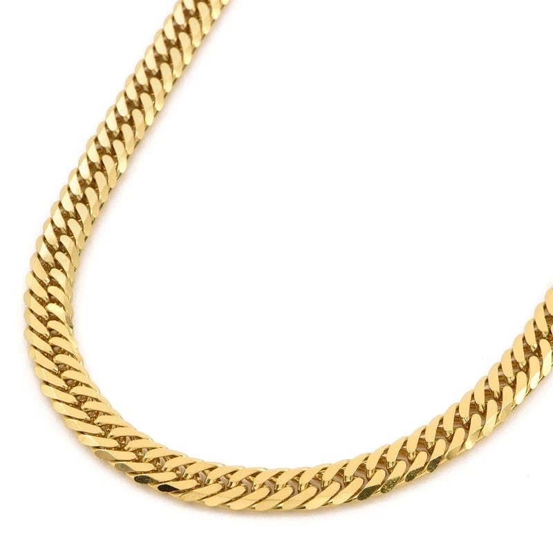 KIHEI 18K YG 6-SIDED DOUBLE CURB NECKLACE: Kihei 18K YG 6-Sided Double Curb Necklace Brand: Unbranded Type/Style: Necklace Material: 18KYG, Color: Gold Size: Inner circumference 40cm width (fastener width) 5.6mm (7.0mm) Accessories: