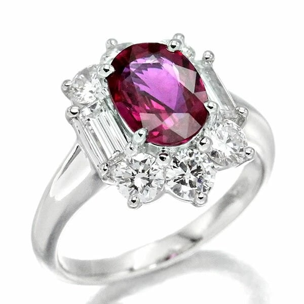 PLATINUM RUBY DIAMOND RING REFURBISHED (1 of 2)