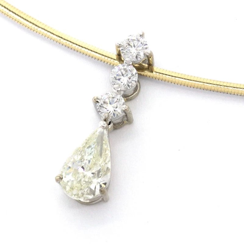 NATURAL DIAMOND NECKLACE 18K YG/WG: Natural Diamond Necklace 18K YG/WG Brand: Unbranded Type/Style: Necklace Material: K18YG, Main Stone/Creation natural Color: Multicolor Size: Effective length 44-38cm (free adjuster) Motif 6.0