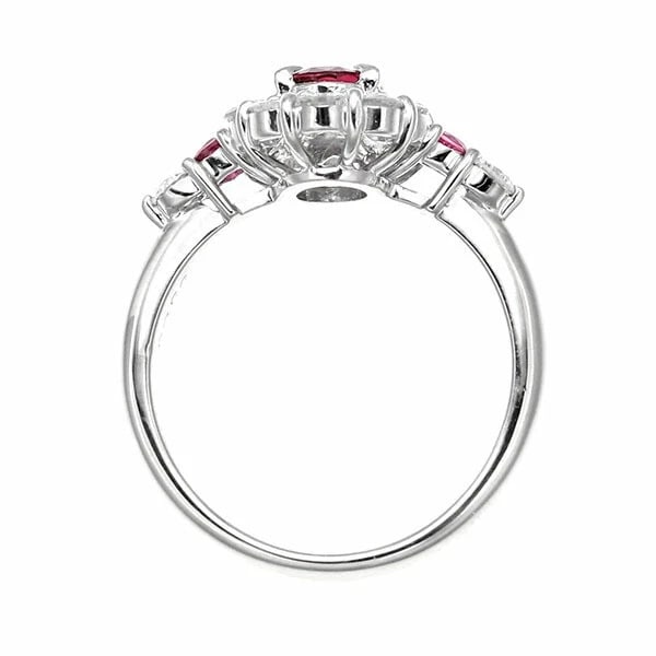 PLATINUM RUBY DIAMOND RING - 2
