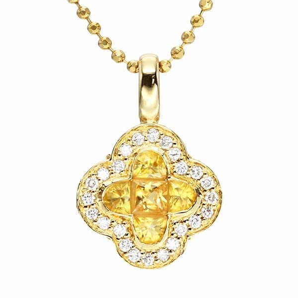 18K YG SAPPHIRE & DIAMOND NECKLACE: 18K YG Sapphire & Diamond Necklace Brand: Unbranded Type/Style: Necklace Material: K18YG, Main Stone/Creation sapphire Color: Gold Size: Length: Approx. 37cm/40cm. Top: Approx. 10mm diameter. 