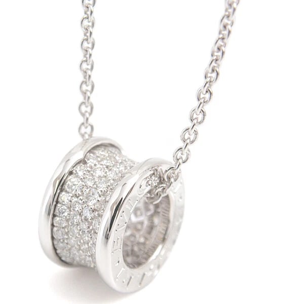BVLGARI B.ZERO1 18K WHITE GOLD PAVE DIAMOND NECKLACE: Bvlgari B.Zero1 18K White Gold Pave Diamond Necklace Brand: Bvlgari Type/Style: Necklace Material: 18kWG, Main Stone/Creation natural Color: Silver Size: Pendant Length 0.57x0.36 inch /