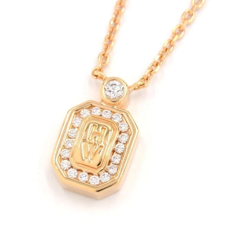 HARRY WINSTON DIAMOND LOGO PENDANT 18K: Harry Winston Diamond Logo Pendant 18K Brand: Harry Winston Type/Style: Pendant Material: 18kPG, Main Stone/Creation natural Color: Gold Size: Effective length 43cm/45cm Chain width 0.9mm