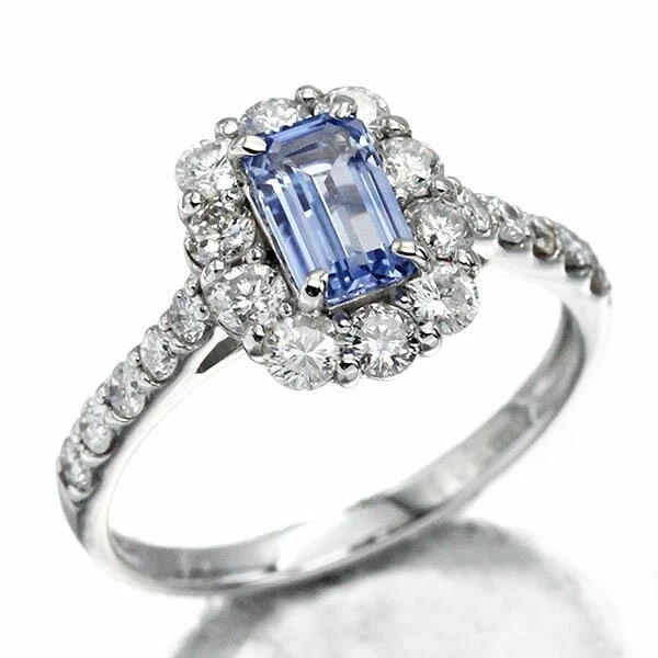 PLATINUM NON-HEATED SAPPHIRE DIAMOND RING: Platinum Non-Heated Sapphire Diamond Ring Brand: Unbranded Type/Style: Ring Material: Platinum, Main Stone/Creation sapphire Color: Silver Size: 6US Accessories: None Accessories Notice: When