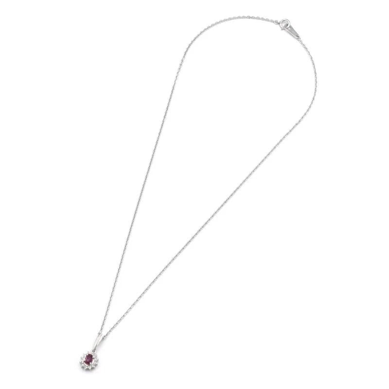 NATURAL RUBY NECKLACE PT900 PT850 RUBY - 2