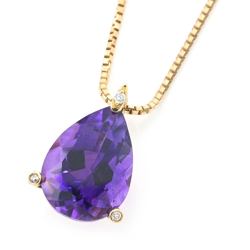 NATURAL AMETHYST NECKLACE 18K (1 of 2)