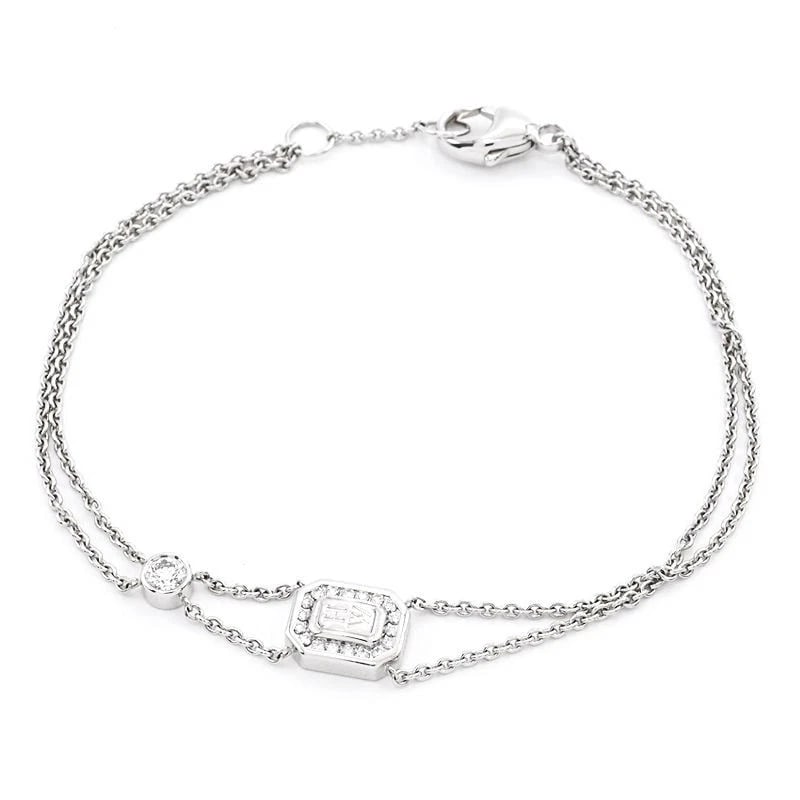 HARRY WINSTON HW LOGO BRACELET 18K: Harry Winston HW Logo Bracelet 18K Brand: Harry Winston Type/Style: Bracelet Material: 18KWG, Main Stone/Creation Natural Color: Silver Size: Inner circumference 17.3cm/16.0cm, total length