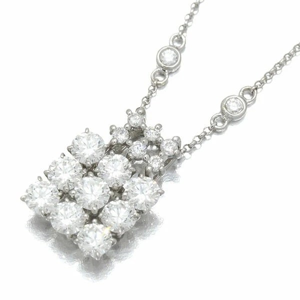 18K WG/PLATINUM DIAMOND NECKLACE: 18K WG/Platinum Diamond Necklace Brand: Unbranded Type/Style: Necklace Material: 18K White Gold, Main Stone/Creation natural Color: Silver Size: Length: Approx. 46cm Top: Approx. W11mm x H22mm