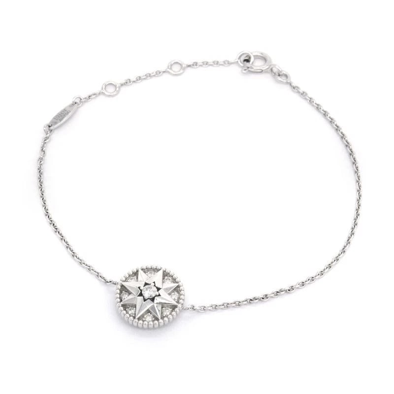 DIOR ROSE DES VENTS BRACELET WG: Dior Rose des Vents Bracelet WG Brand: Christian Dior Type/Style: Bracelet Material: 18KWG, Main Stone/Creation Natural Color: Silver Size: Inner circumference 17.3/15.8/14.5cm, motif diameter
