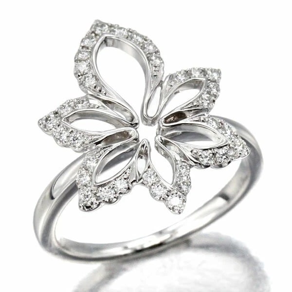 LAZARE KAPLAN FLOWER 18K WG DIAMOND RING: Lazare Kaplan Flower 18K WG Diamond Ring Brand: Lazare Kaplan Type/Style: Ring Material: K18WG, Main Stone/Creation natural Color: Gold Size: 8US Accessories: None Accessories Notice: When