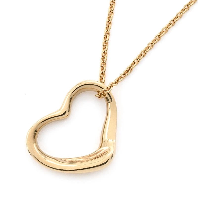 TIFFANY & CO. ELSA PERETTI OPEN HEART PENDANT: Tiffany & Co. Elsa Peretti Open Heart Pendant Brand: Tiffany & Co. Type/Style: Pendant Material: K18YG, Color: Gold Size: Effective length 42cm Chain width 1mm Motif 14.5mm x 11.5mm Accessories: