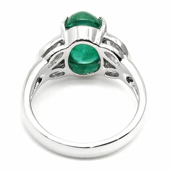 PLATINUM EMERALD DIAMOND RING - 3