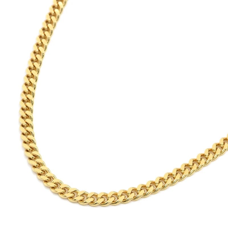 KIHEI 18K YELLOW GOLD CURB CHAIN NECKLACE: Kihei 18K Yellow Gold Curb Chain Necklace Brand: Unbranded Type/Style: Necklace Material: K18YG, Color: Gold Size: Inner circumference 50cm width (fastener width) 3.8mm (4.7mm) Accessories: