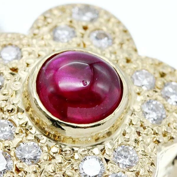 18K YG FLORAL RUBY DIAMOND RING - 3