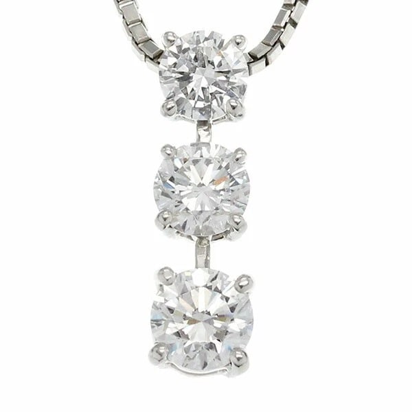 PLATINUM DIAMOND SLIDE CHAIN NECKLACE: Platinum Diamond Slide Chain Necklace Brand: Unbranded Type/Style: Necklace Material: platinum, Main Stone/Creation natural Color: Silver Size: Length: Approx. 45cm Top: Approx. W15mm x H18mm 