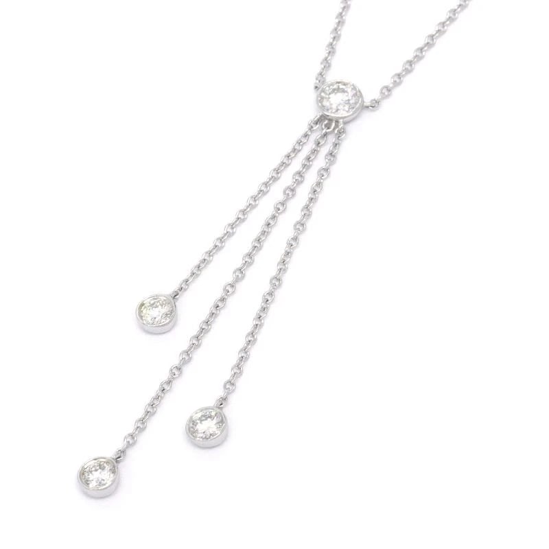 TIFFANY & CO. BY THE YARD PENDANT DIAMOND PT950: Tiffany & Co. By The Yard Pendant Diamond Pt950 Brand: Tiffany & Co. Type/Style: Pendant Material: Platinum 950, Color: Silver Size: Necklace Length 16.14 inch / 41.0 cm Accessories: None