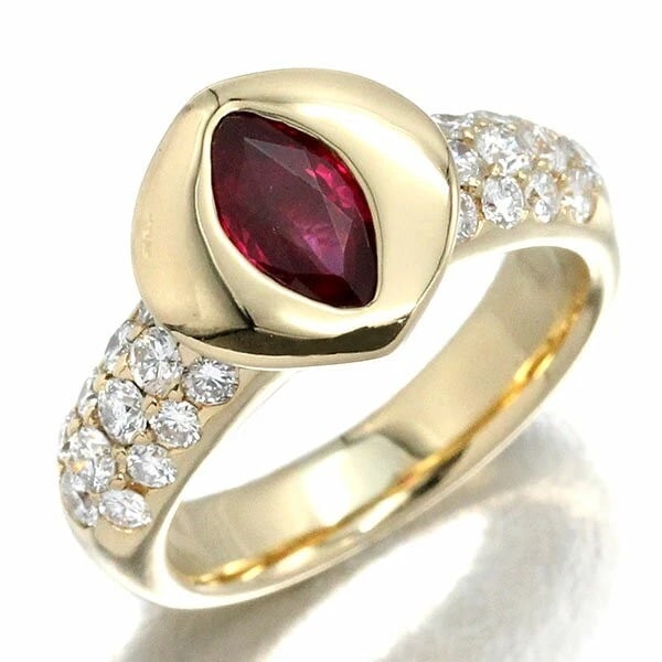 18K YELLOW GOLD RUBY & DIAMOND RING (1 of 4)