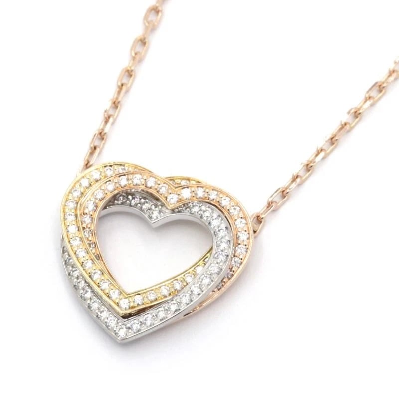 CARTIER TRINITY HEART NECKLACE 18K YG/WG: Cartier Trinity Heart Necklace 18K YG/WG Brand: Cartier Type/Style: Necklace Material: K18YG, Main Stone/Creation natural Color: Gold Size: Effective length 38cm/41cm Chain width 1.1mm Motif