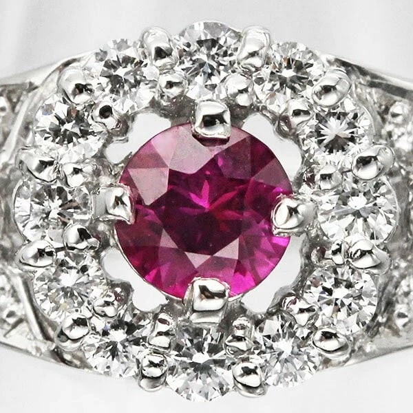 PLATINUM RUBY DIAMOND RING - 2