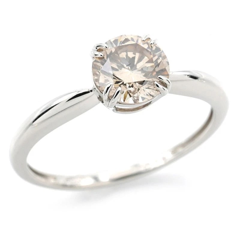 NATURAL FANCY BROWN DIAMOND RING: Natural Fancy Brown Diamond Ring Brand: Unbranded Type/Style: Ring Material: Pt950, Main Stone/Creation Natural Color: Silver Size: 7.5US Accessories: None Accessories Notice: When purchasing