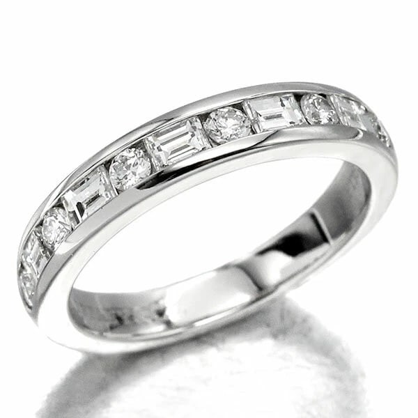 TIFFANY&CO. PLATINUM HALF CIRCLE DIAMOND RING: TIFFANY&Co. Platinum Half Circle Diamond Ring Brand: Tiffany & Co. Type/Style: Ring Material: platinum, Main Stone/Creation natural Color: Silver Size: 5 US Accessories: None Accessories