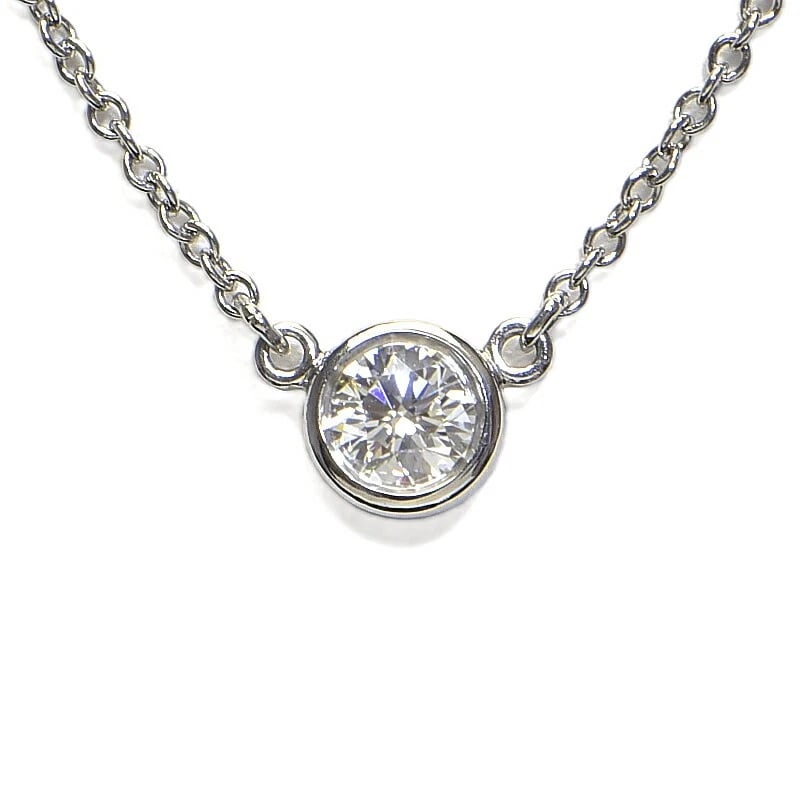 TIFFANY & CO. DIAMOND PENDANT PLATINUM: Tiffany & Co. Diamond Pendant Platinum Brand: Tiffany & Co. Type/Style: Pendant Material: Pt950, Main Stone/Creation natural Color: Silver Size: Effective length 40cm Motif diameter 5.0mm