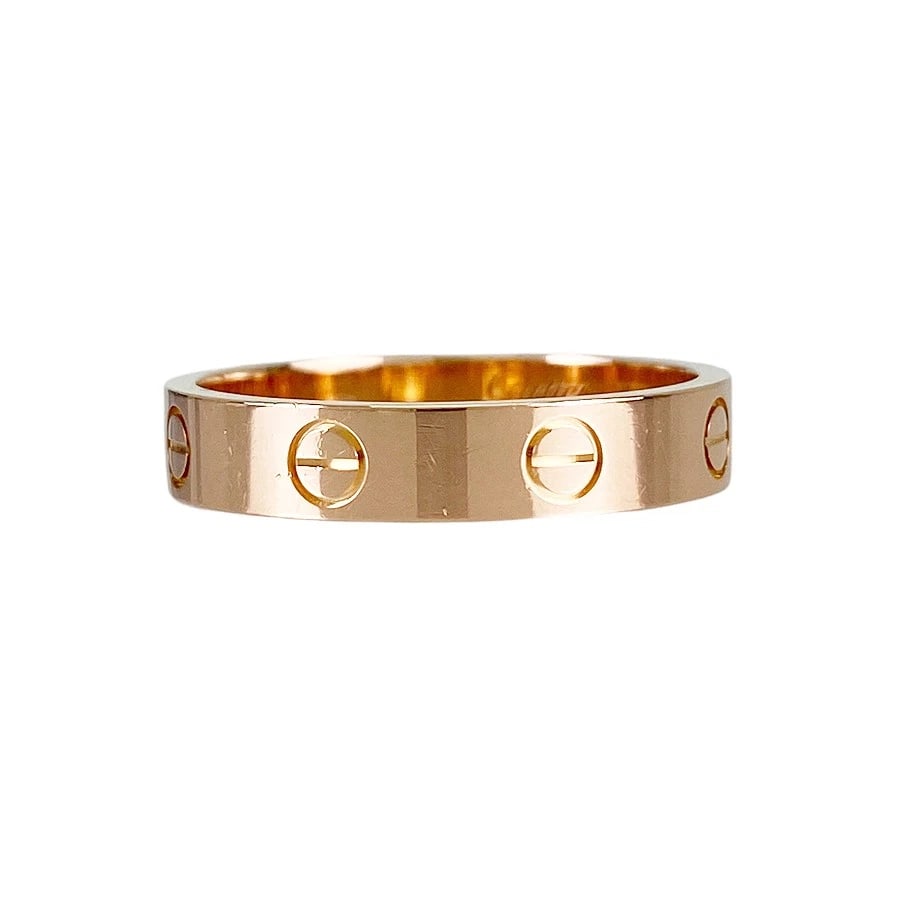 CARTIER MINI LOVE YELLOW GOLD RING: Cartier Mini Love Yellow gold Ring Brand: Cartier Type/Style: Ring Material: 18K Yellow Gold, Color: Gold Size: US:8.5 Accessories: None Accessories Notice: When purchasing pre-owned goods,