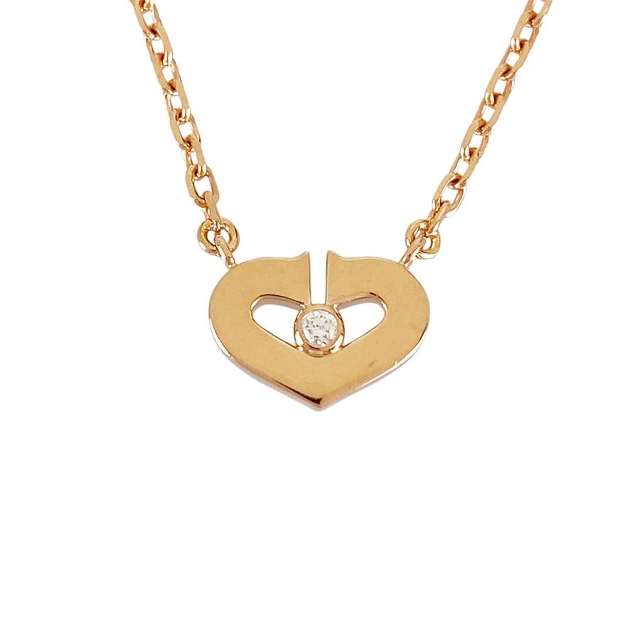 CARTIER C HEART ROSE GOLD DIAMOND NECKLACE: Cartier C Heart Rose gold diamond Necklace Brand: Cartier Type/Style: Necklace Material: 18K Pink Gold, Main Stone/Creation Natural Color: Rose Gold Size: Top size:9.8mm×7.3mm Necklace full lengt