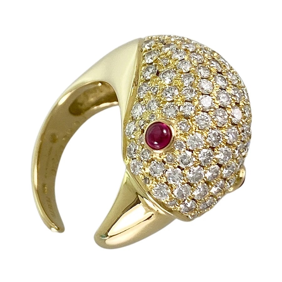 TIFFANY&CO. YELLOW GOLD RUBY DIAMOND RING (1 of 5)