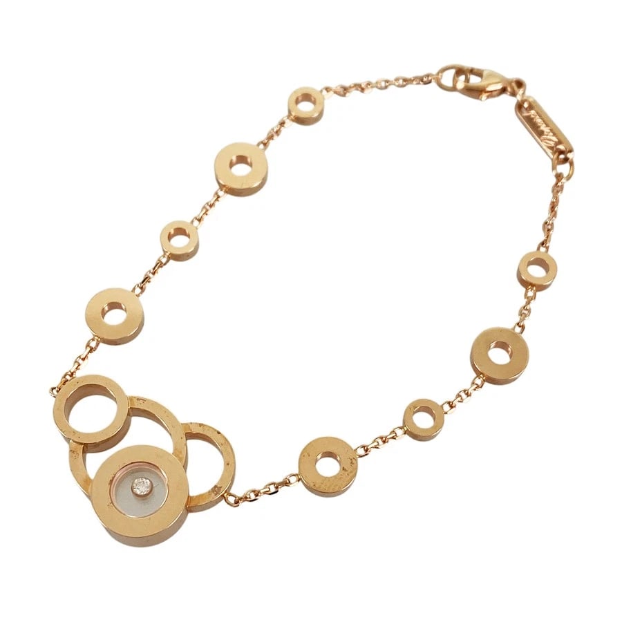 CHOPARD HAPPY DIAMOND BUBBLE ROSE GOLD DIAMOND BRACELET: Chopard Happy Diamond bubble Rose gold Diamond Bracelet Brand: Chopard Type/Style: Bracelet Material: 18K Pink Gold, Main Stone/Creation Natural Color: Rose Gold Size: Top size:21.0mm×16.0mm Wris