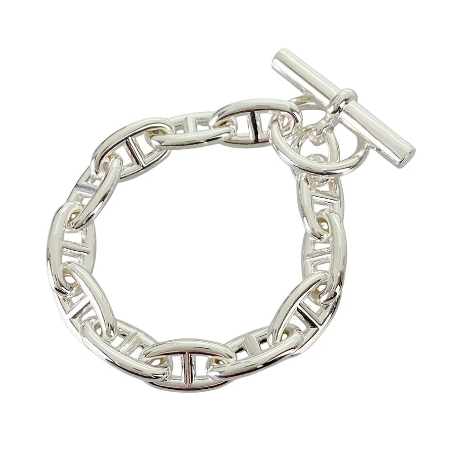 HERMES CHAINE D'ANCRE GM SILVER BRACELET: HERMES Chaine d'Ancre GM Silver Bracelet Brand: HERMES Type/Style: Bracelet Material: Silver 925, Color: Silver Size: Frame size (per frame):21.0mm×11.6mm Wrist Size:16.5cm Accessories: None
