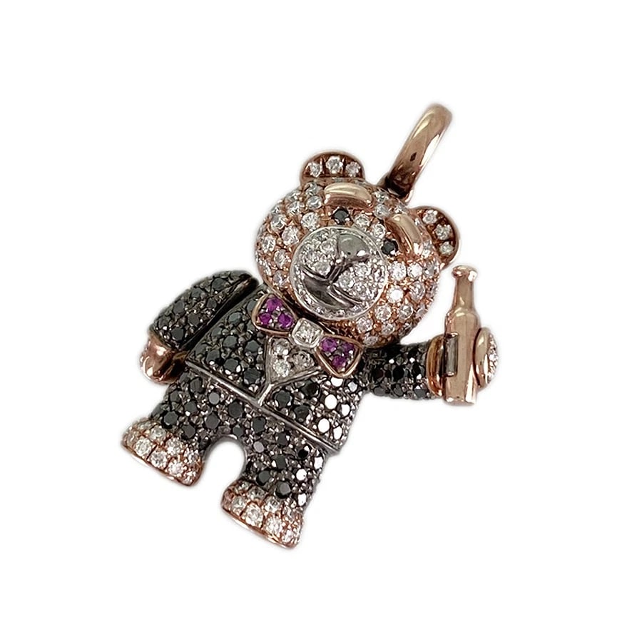 PENDANT TOP ROSE GOLD DIAMOND RUBY (1 of 7)