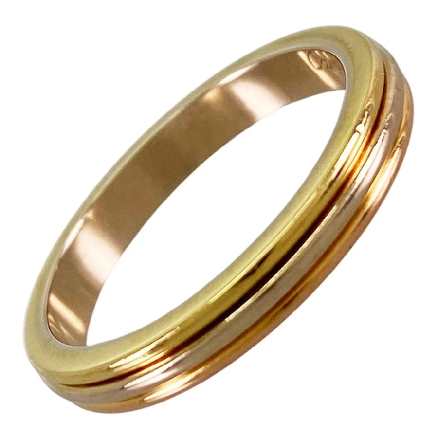 CARTIER TRINITY WEDDING YELLOW GOLD RING: Cartier Trinity wedding Yellow gold Ring Brand: Cartier Type/Style: Ring Material: 18K Yellow Gold K18WG 18K Pink Gold, Color: Gold Size: US:5.5 Accessories: None Accessories Notice: When p