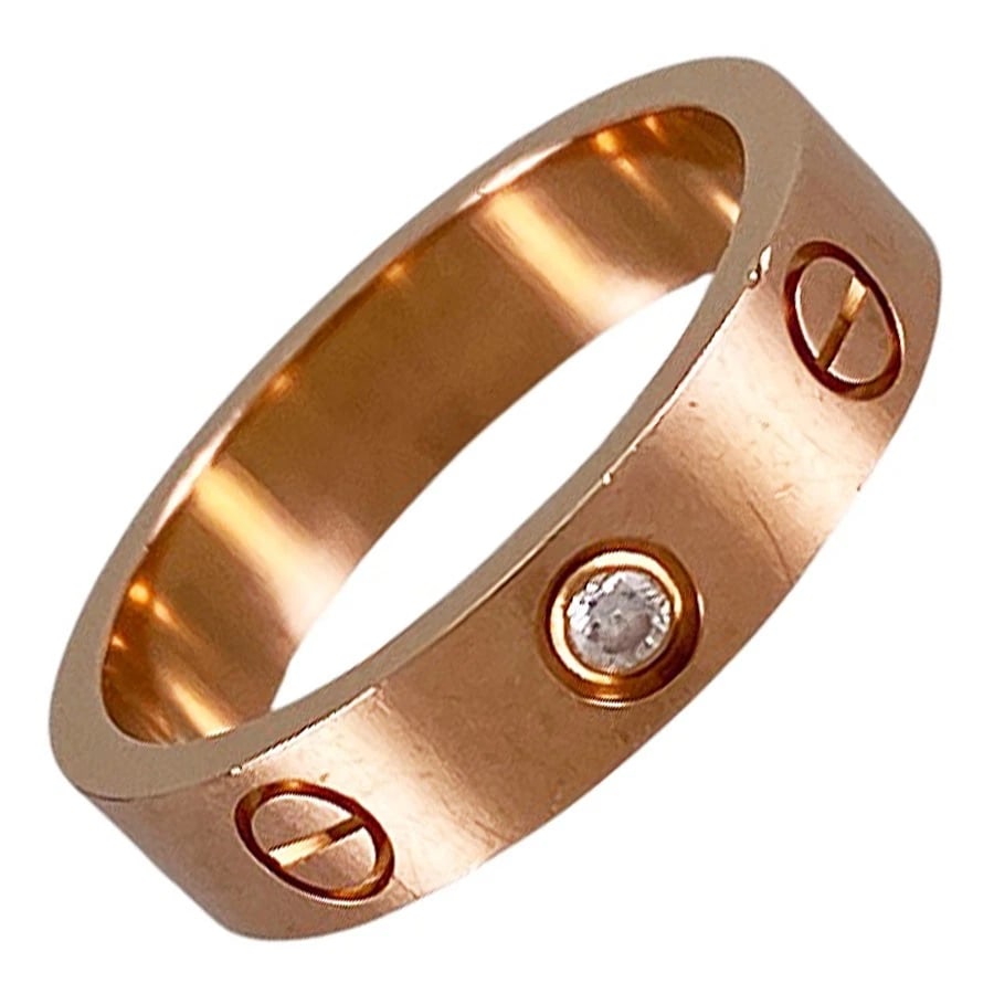 CARTIER MINI LOVE CRB4050748 ROSE GOLD DIAMOND RING: Cartier Mini Love CRB4050748 Rose gold Diamond Ring Brand: Cartier Type/Style: Ring Material: 18K Pink Gold, Main Stone/Creation Natural Color: Rose Gold Size: US:4.5 Accessories: None Acce