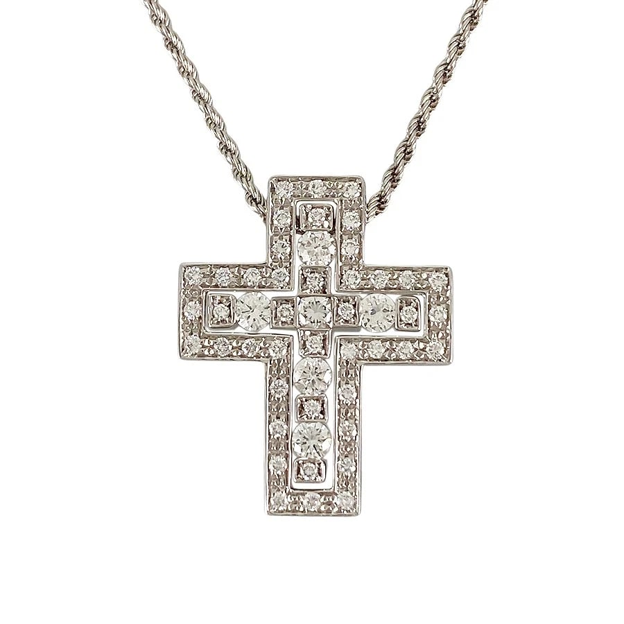DAMIANI BELLE EPOQUE WHITE GOLD DIAMOND NECKLACE: Damiani Belle Epoque White gold Diamond Necklace Brand: Damiani Type/Style: Necklace Material: K18WG, Main Stone/Creation Natural Color: Silver Size: Top size:22.4mm×18.2mm Necklace full