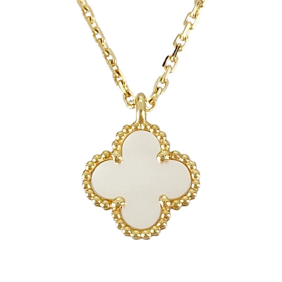 VAN CLEEF & ARPELS SWEET ALHAMBRA YELLOW GOLD SHELL NECKLACE: Van Cleef & Arpels Sweet Alhambra Yellow gold Shell Necklace Brand: Van Cleef & Arpels Type/Style: Necklace Material: 18K Yellow Gold, Main Stone/Creation Shell Color: Gold Size: Motif size:9.0mm�