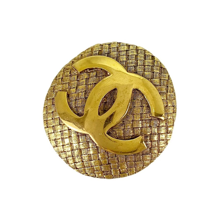 CHANEL COCO MARK GOLD PLATED BROOCH (1 of 5)