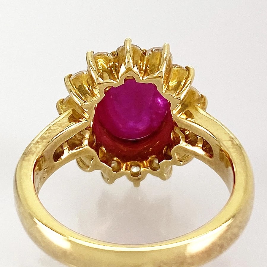 RING YELLOW GOLD RUBY DIAMOND - 4