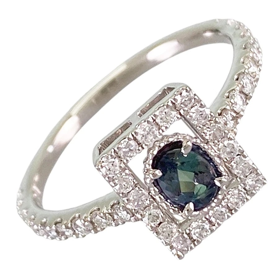 RING PLATINUM ALEXANDRITE DIAMOND (1 of 3)