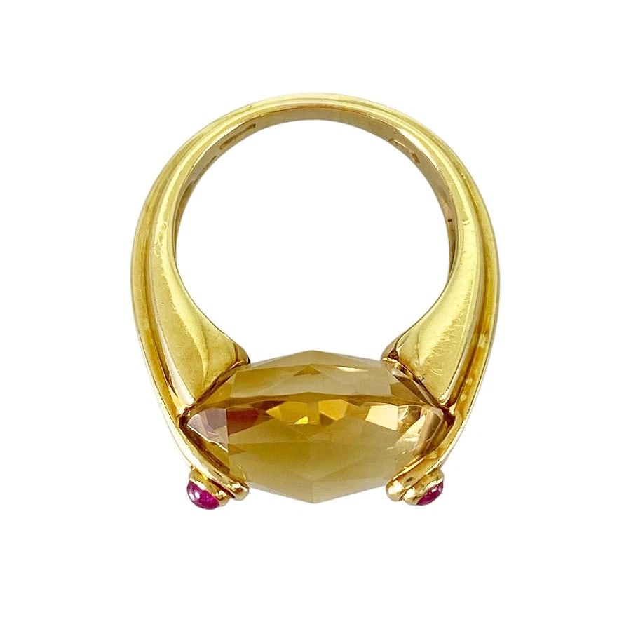 ANTONINI YELLOW GOLD CITRINE RUBY RING - 3