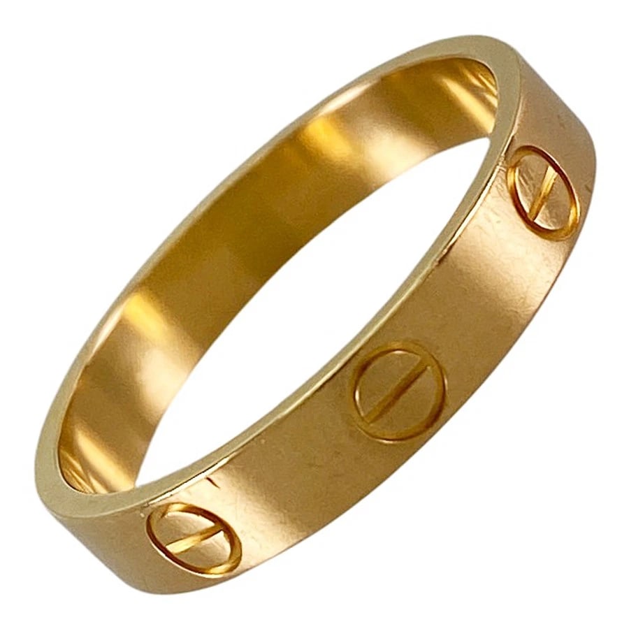 CARTIER MINI LOVE YELLOW GOLD RING: Cartier Mini Love Yellow gold Ring Brand: Cartier Type/Style: Ring Material: 18K Yellow Gold, Color: Gold Size: US:7.5-8 Accessories: None Accessories Notice: When purchasing pre-owned goods,