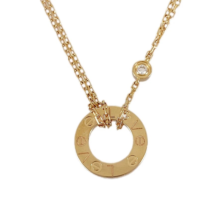 CARTIER LOVE CIRCLE ROSE GOLD DIAMOND NECKLACE: Cartier Love Circle Rose gold Diamond Necklace Brand: Cartier Type/Style: Necklace Material: 18K Pink Gold, Color: Rose Gold Size: Top size:13.0mm Necklace full length:45cm Accessories: None