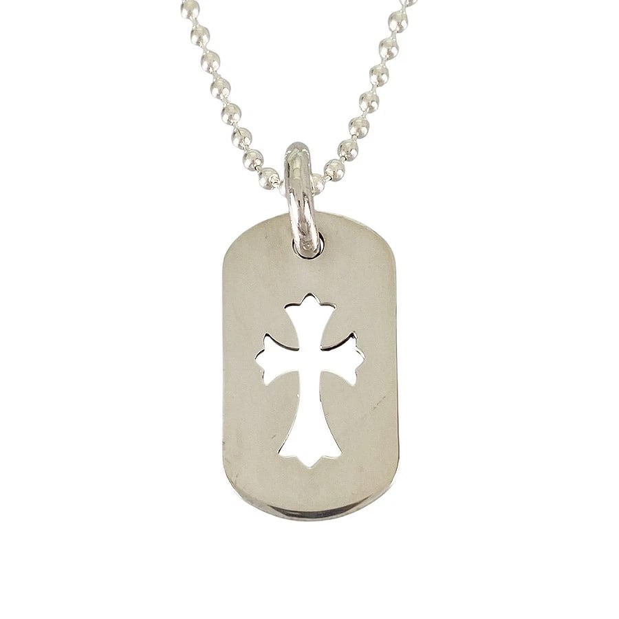 CHROME HEARTS CUTOUT CLOTH SMALL SILVER NECKLACE (1 of 5)