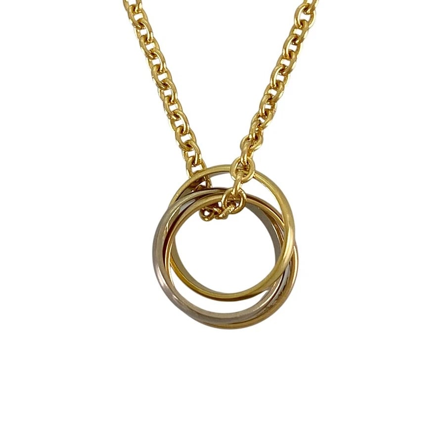CARTIER BABY TRINITY YELLOW GOLD NECKLACE: Cartier Baby Trinity Yellow gold Necklace Brand: Cartier Type/Style: Necklace Material: 18K Yellow Gold K18WG 18K Pink Gold, Color: Gold Size: Top size:13.0mm×5.8mm Necklace full length:42cm Acc