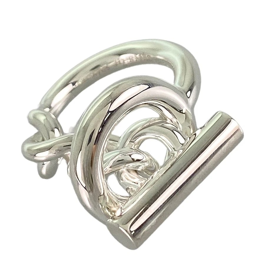 HERMES CROISETTE SILVER RING: HERMES Croisette Silver Ring Brand: HERMES Type/Style: Ring Material: Silver 925, Color: Silver Size: US:6 Accessories: None Accessories Notice: When purchasing pre-owned goods, please refe