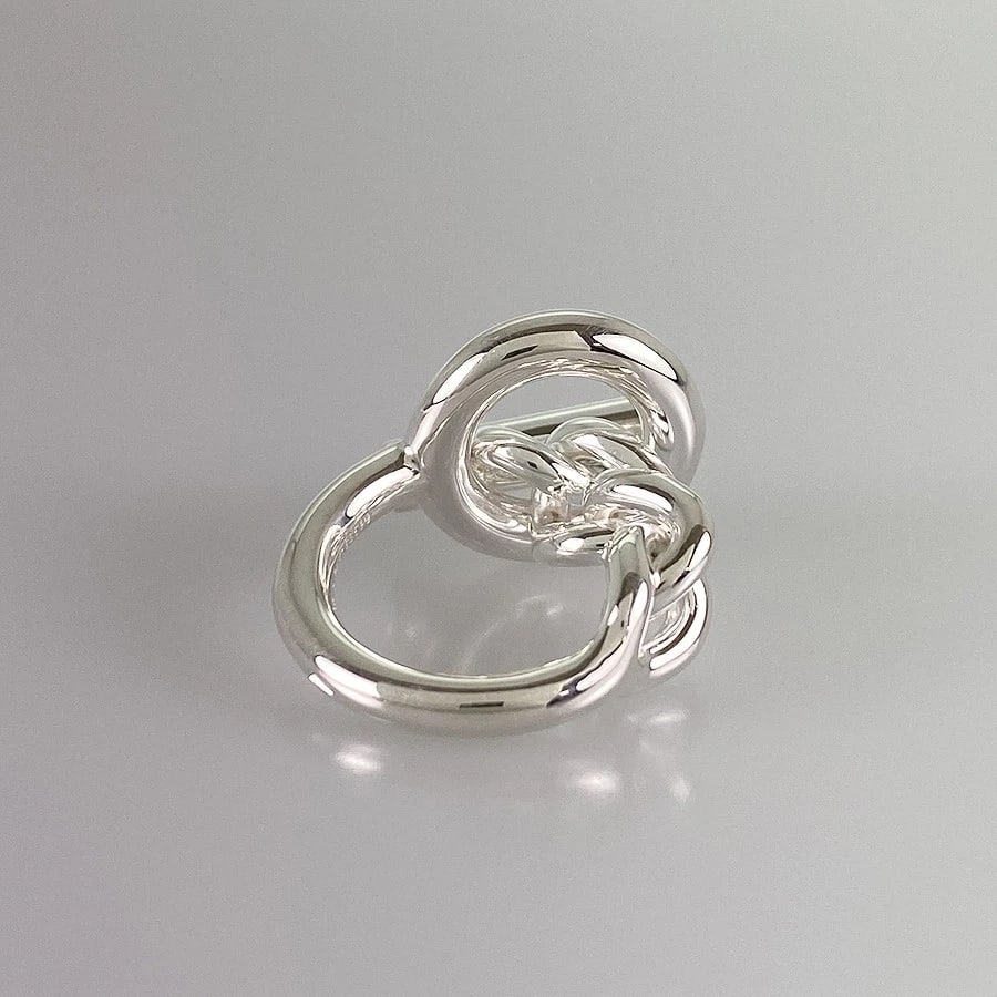 HERMES CROISETTE SILVER RING - 2
